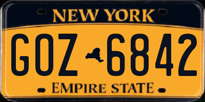 NY license plate GOZ6842