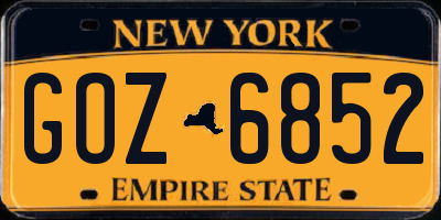 NY license plate GOZ6852