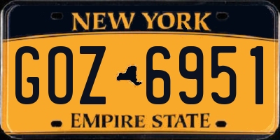 NY license plate GOZ6951