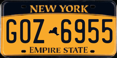 NY license plate GOZ6955
