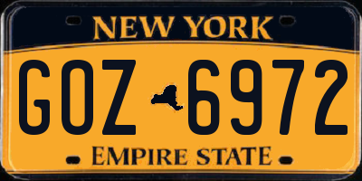 NY license plate GOZ6972