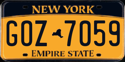 NY license plate GOZ7059