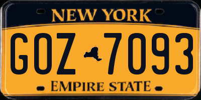 NY license plate GOZ7093