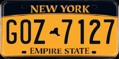 NY license plate GOZ7127
