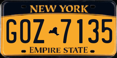 NY license plate GOZ7135