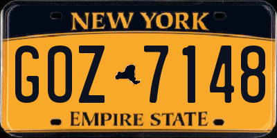 NY license plate GOZ7148
