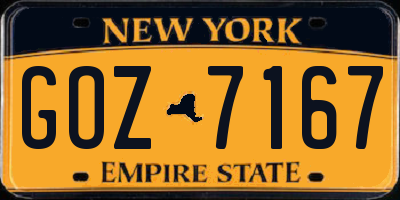 NY license plate GOZ7167