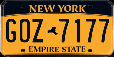 NY license plate GOZ7177