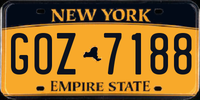 NY license plate GOZ7188