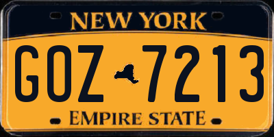 NY license plate GOZ7213