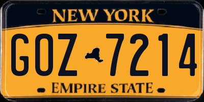 NY license plate GOZ7214