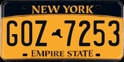 NY license plate GOZ7253