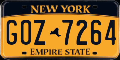 NY license plate GOZ7264