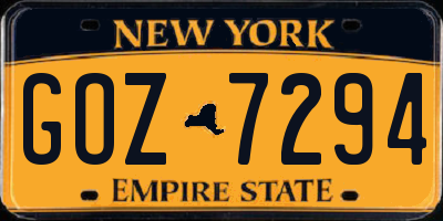 NY license plate GOZ7294