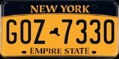 NY license plate GOZ7330