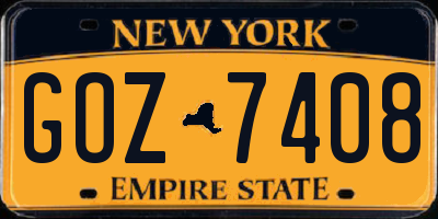 NY license plate GOZ7408