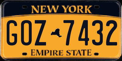 NY license plate GOZ7432