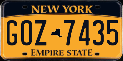 NY license plate GOZ7435