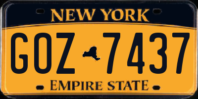 NY license plate GOZ7437