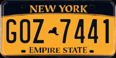 NY license plate GOZ7441