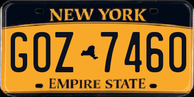 NY license plate GOZ7460