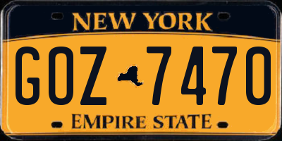 NY license plate GOZ7470