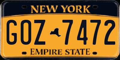 NY license plate GOZ7472