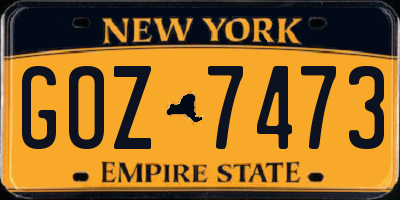 NY license plate GOZ7473