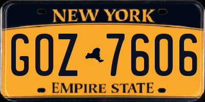 NY license plate GOZ7606