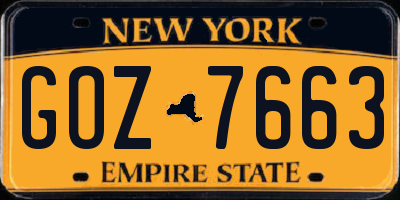 NY license plate GOZ7663