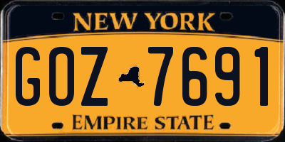 NY license plate GOZ7691