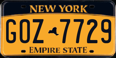 NY license plate GOZ7729