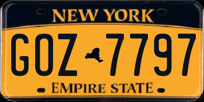 NY license plate GOZ7797