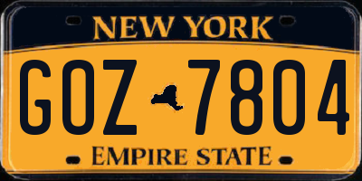 NY license plate GOZ7804