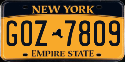 NY license plate GOZ7809