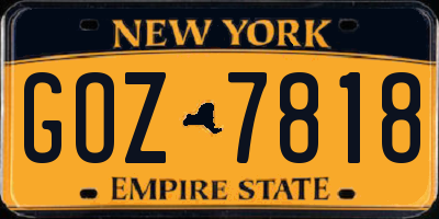 NY license plate GOZ7818