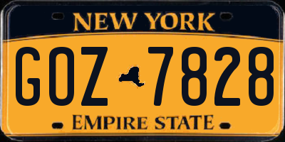 NY license plate GOZ7828