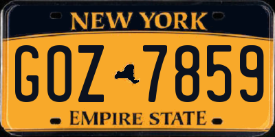 NY license plate GOZ7859