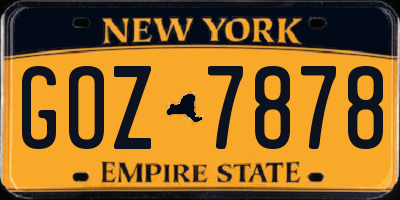 NY license plate GOZ7878