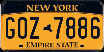 NY license plate GOZ7886