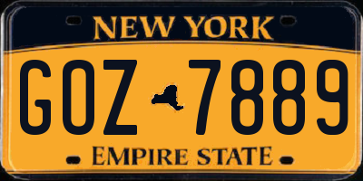 NY license plate GOZ7889