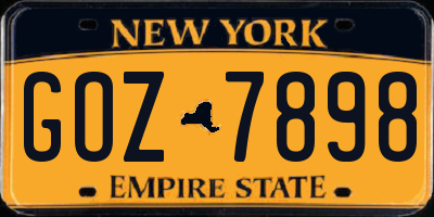 NY license plate GOZ7898