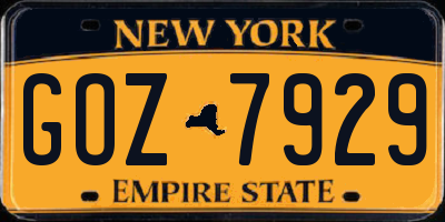 NY license plate GOZ7929