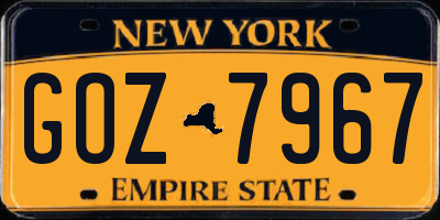 NY license plate GOZ7967