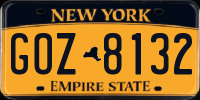 NY license plate GOZ8132