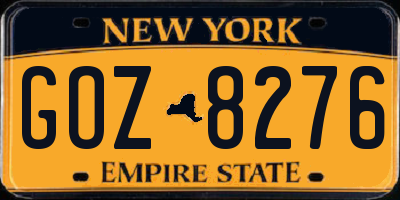 NY license plate GOZ8276
