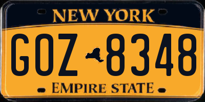 NY license plate GOZ8348