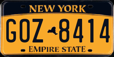 NY license plate GOZ8414