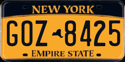 NY license plate GOZ8425