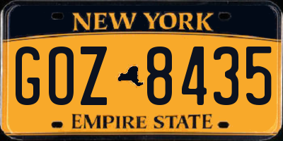 NY license plate GOZ8435